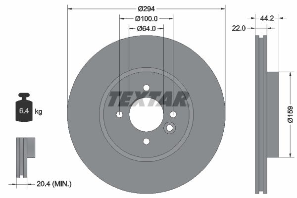 TEXTAR Bremžu diski 92183603