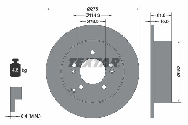 TEXTAR Тормозной диск 92185803