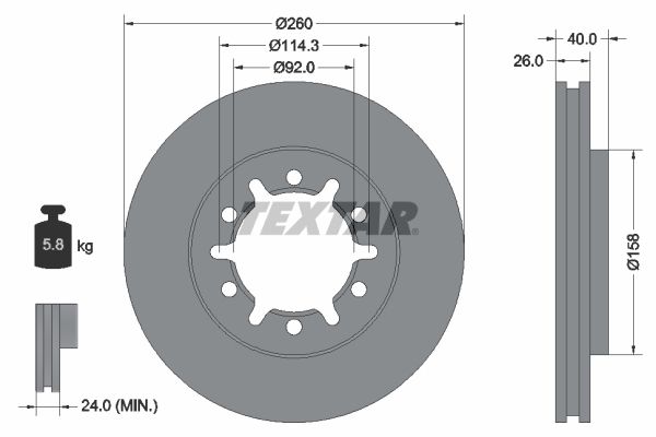 TEXTAR Bremžu diski 92186103