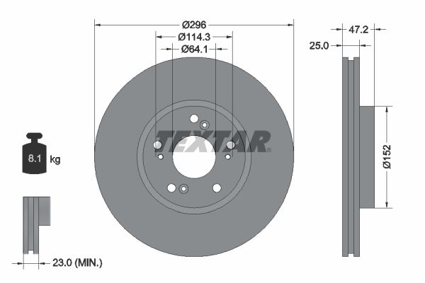 TEXTAR Тормозной диск 92195000