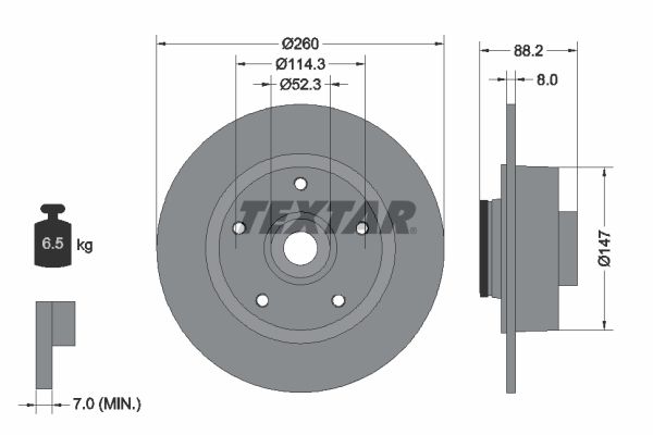 TEXTAR Bremžu diski 92195900