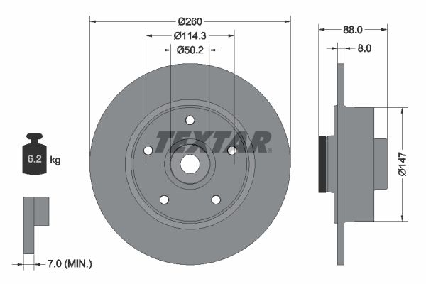 TEXTAR Bremžu diski 92196000