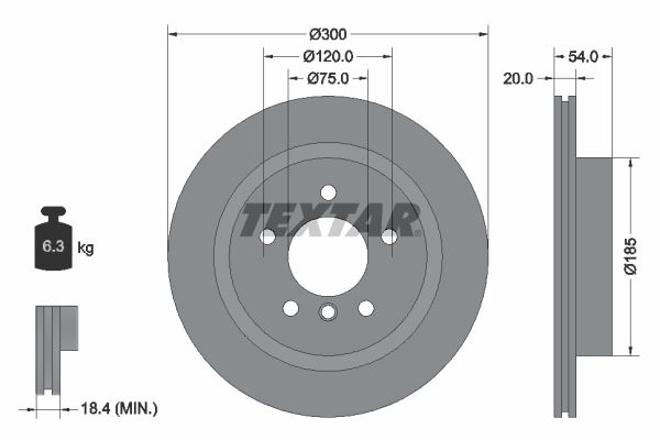 TEXTAR Тормозной диск 92196605