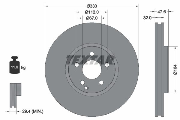 TEXTAR Bremžu diski 92198805