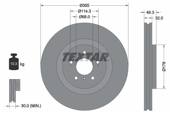 TEXTAR Bremžu diski 92199105
