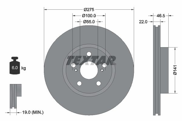 TEXTAR Bremžu diski 92199300