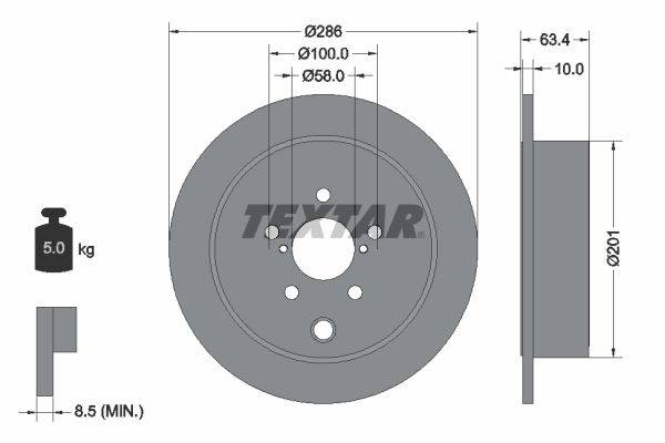 TEXTAR Тормозной диск 92200000
