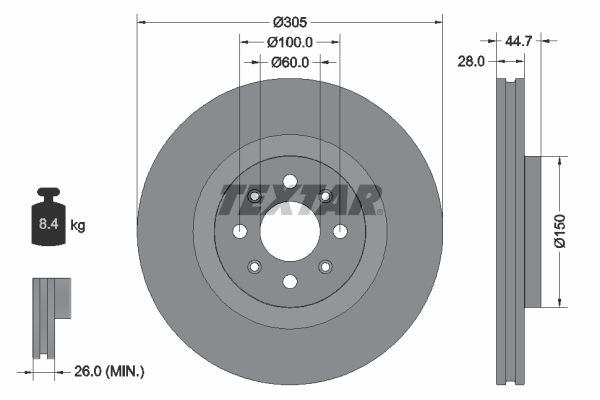 TEXTAR Bremžu diski 92202203