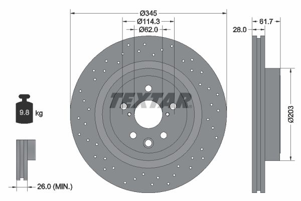 TEXTAR Bremžu diski 92204203