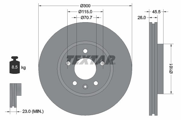 TEXTAR Bremžu diski 92205603