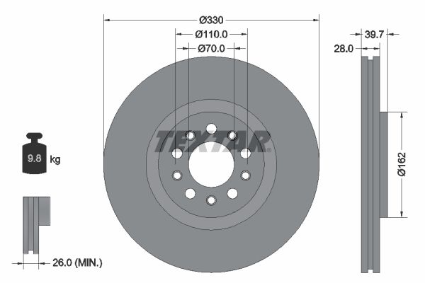 TEXTAR Bremžu diski 92220903