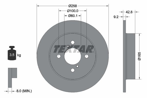 TEXTAR Bremžu diski 92227903