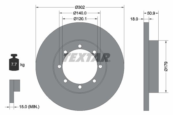 TEXTAR Тормозной диск 92230800