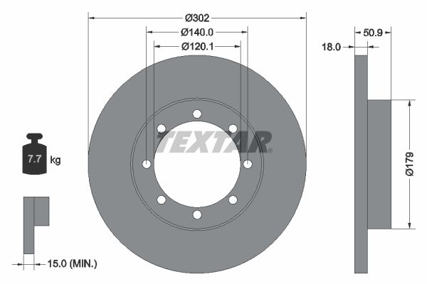 TEXTAR Bremžu diski 92230800