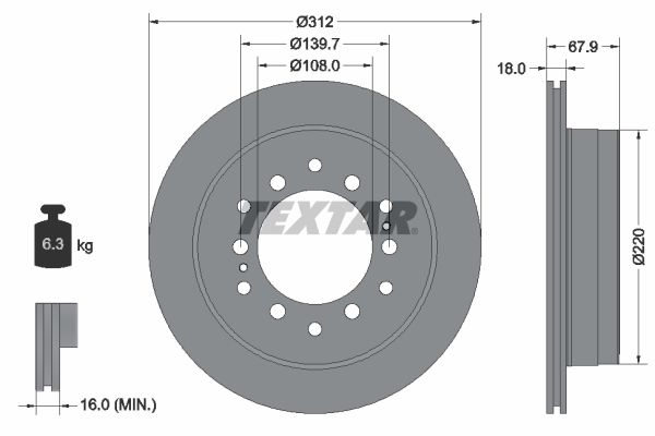 TEXTAR Тормозной диск 92231003