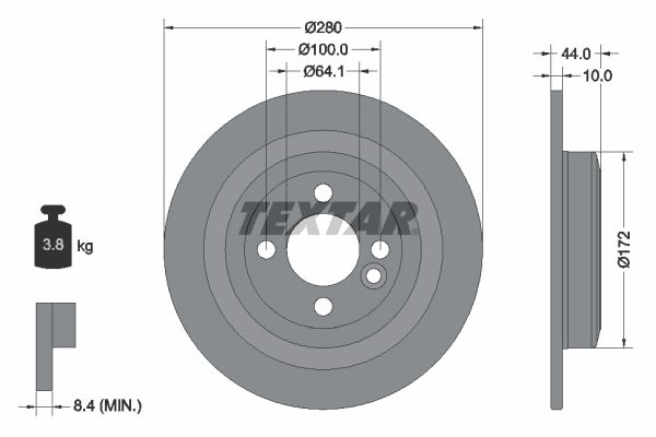 TEXTAR Тормозной диск 92234003