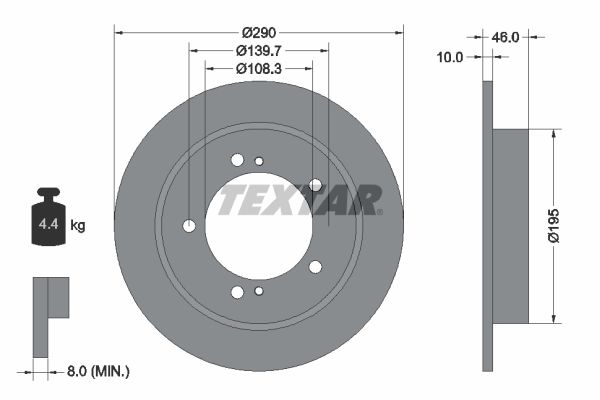 TEXTAR Тормозной диск 92237300