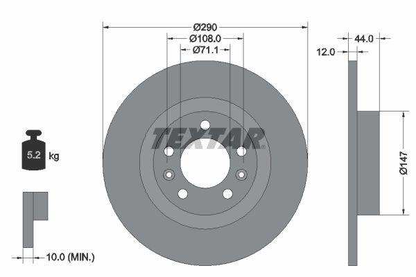 TEXTAR Bremžu diski 92238003