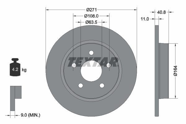 TEXTAR Тормозной диск 92239003