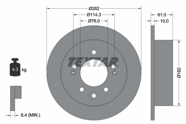 TEXTAR Тормозной диск 92240803