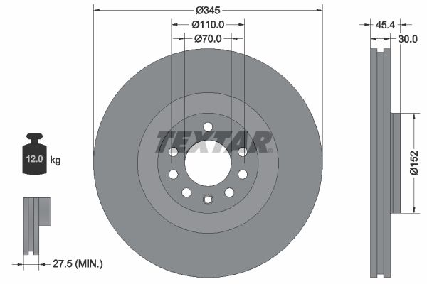 TEXTAR Тормозной диск 92242403