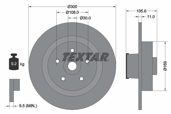 TEXTAR Bremžu diski 92252903