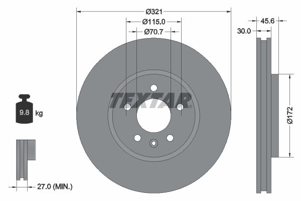 TEXTAR Bremžu diski 92256803