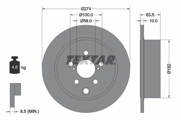 TEXTAR Bremžu diski 92262003