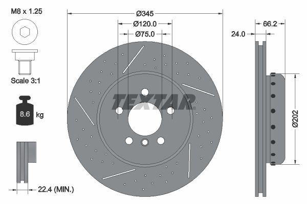 TEXTAR Bremžu diski 92265525