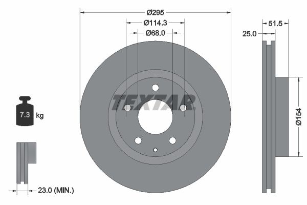 TEXTAR Тормозной диск 92267603
