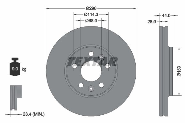 TEXTAR Bremžu diski 92268803