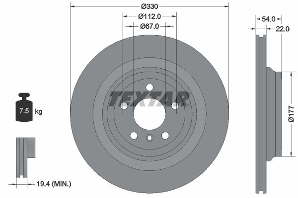 TEXTAR Bremžu diski 92273505