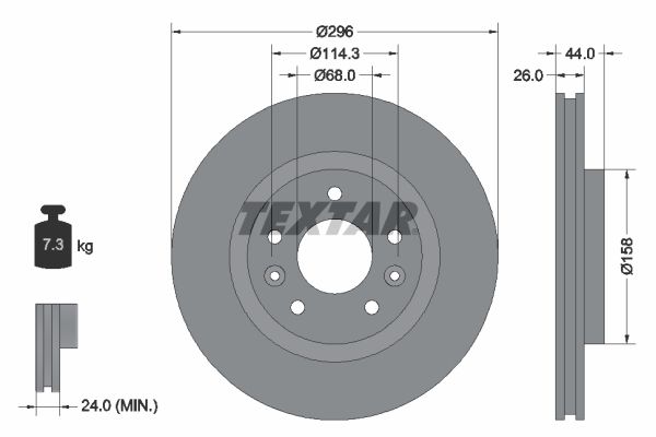 TEXTAR Тормозной диск 92274203
