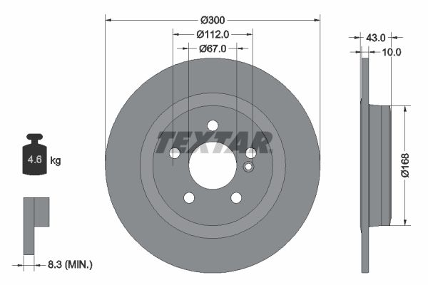 TEXTAR Bremžu diski 92277503