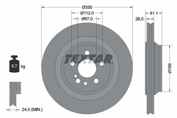 TEXTAR Тормозной диск 92278303
