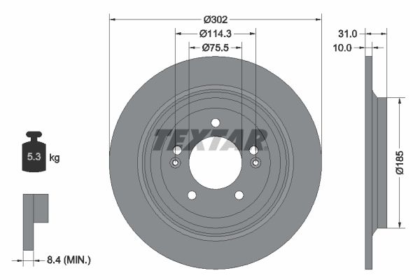 TEXTAR Bremžu diski 92294803