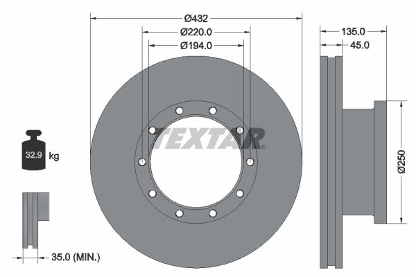 TEXTAR Тормозной диск 93058100