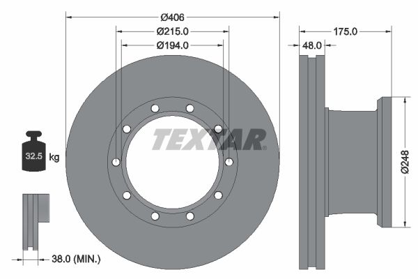 TEXTAR Тормозной диск 93067600