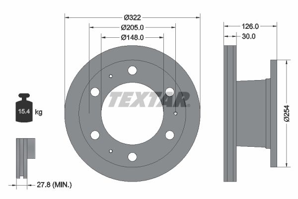 TEXTAR Тормозной диск 93084300