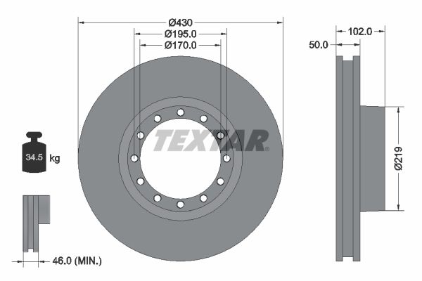 TEXTAR Bremžu diski 93085200