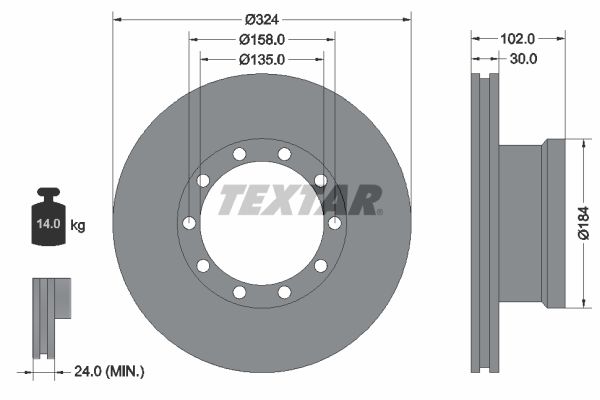 TEXTAR Bremžu diski 93085300