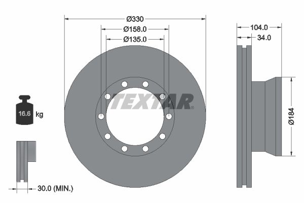 TEXTAR Тормозной диск 93085400