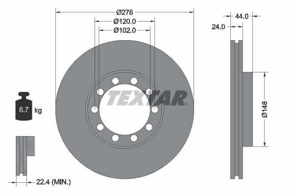 TEXTAR Bremžu diski 93085800