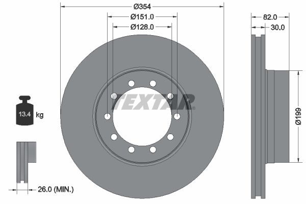TEXTAR Тормозной диск 93085900