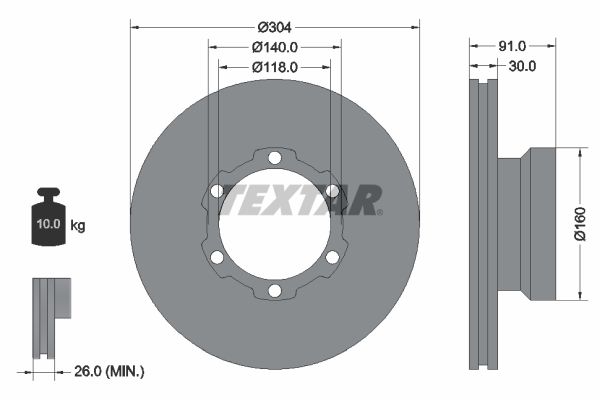 TEXTAR Тормозной диск 93087400