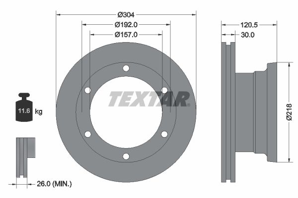 TEXTAR Тормозной диск 93087500