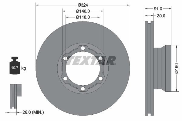 TEXTAR Bremžu diski 93087600