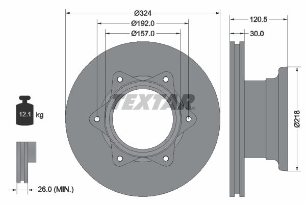TEXTAR Тормозной диск 93087700