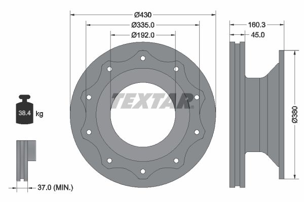 TEXTAR Тормозной диск 93101900