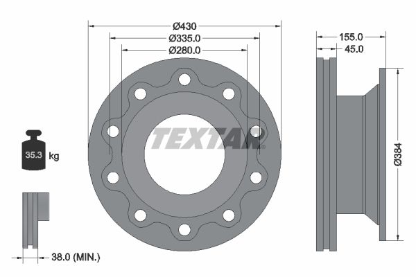 TEXTAR Bremžu diski 93102000